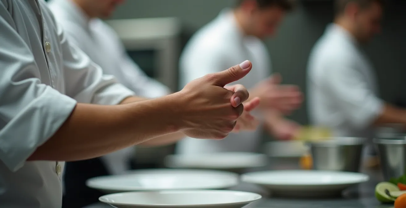 Système de communication gestuelle entre cuisiniers professionnels