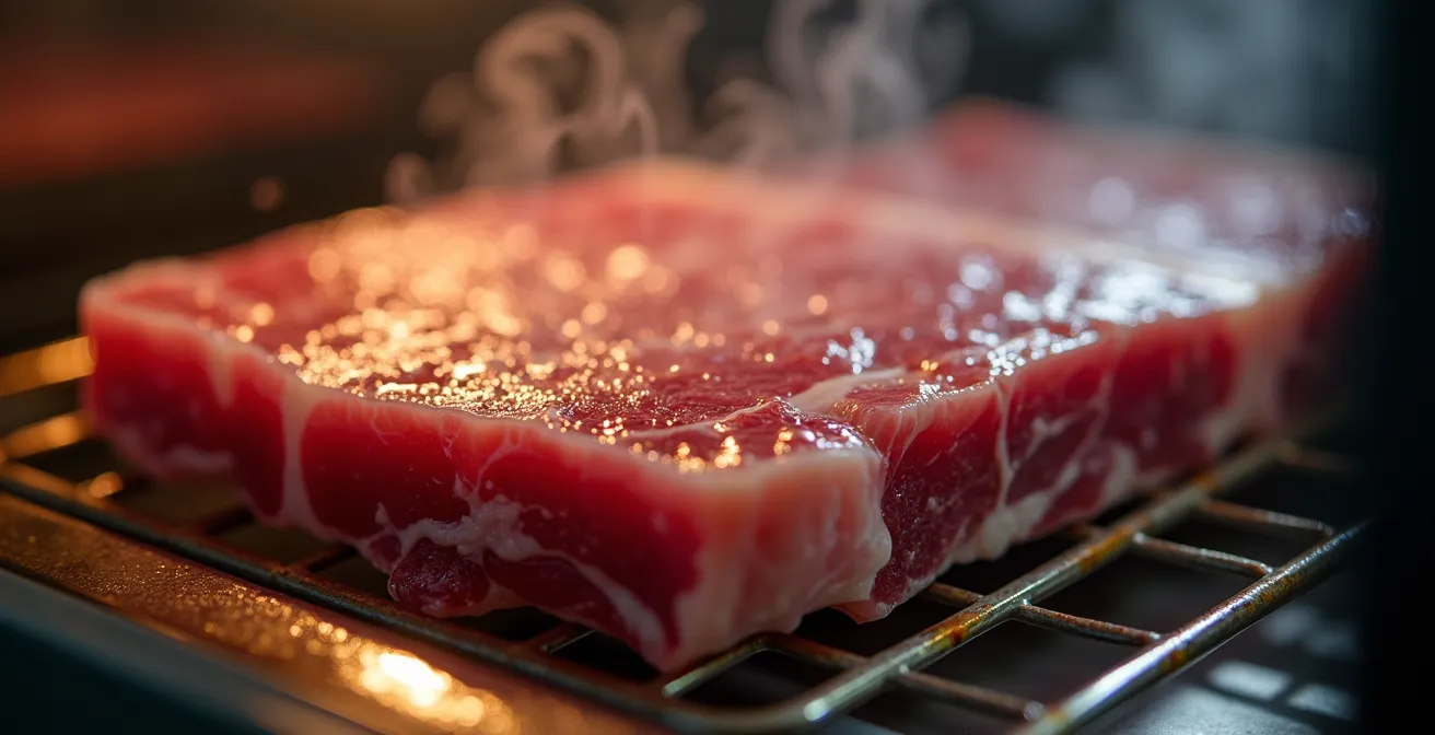 Cuisson de nuit à basse température dans un four mixte professionnel avec pièces de viande