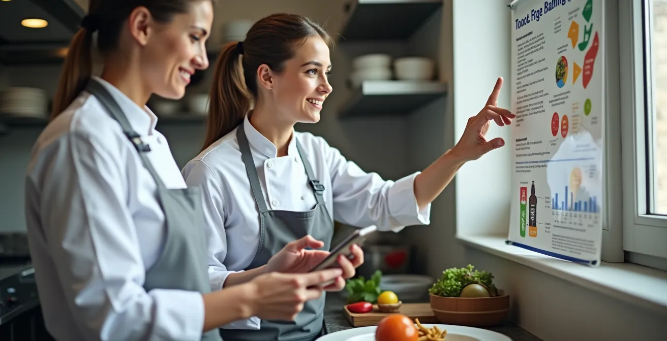 Formation HACCP rapide avec QR code sur poste de travail en cuisine professionnelle