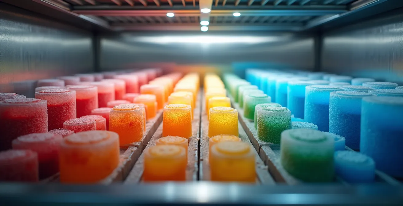 Organisation d'un congélateur professionnel avec zones colorées pour rotation FIFO